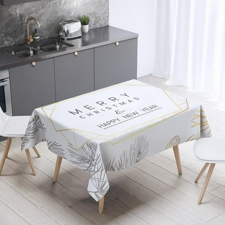 

Autmor Poinsettia Legacy Damask Fabric Tablecloth for Christmas Winter and Holiday