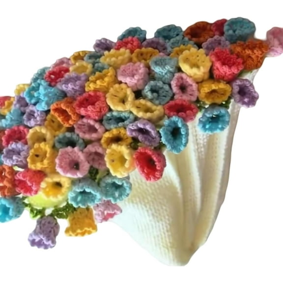 Crochet Flower Rose Bouquet Blanket Handmade – Surprise Bouquet Blanket, Romantic Knitted Rose Floral Bed Throw Blankets, Gift for Mother’s Day Birthday Home Decor Finished