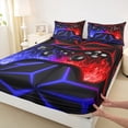 thumbnail image 3 of Manfei Gaming Full Size Sheets,Teen Video Game Bed Sheets,Red Purple Gamepad Sheet Sets For Boys Girls,Super Cozy Bedroom Decoration,4-Piece, 3 of 7
