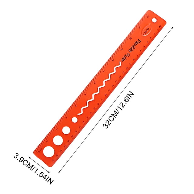 30cm Flexible Ruler with Dual Scales - Shatterproof Plastic Measuring Tool for Drawing and Measurement in Office or Campus, Educational Gift for Accurate and Safe Use