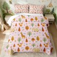 thumbnail image 2 of Erosebridal Giraffe Twin Quilt Set for Girls, Pink Forest Twin Coverlet Set, 2pcs 1 Bedspread and 1 Pillowcase, 2 of 7