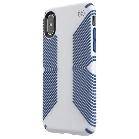 Speck Presidio Grip Series Case for iPhone Xs/X - Microchip Gray/Ballpoint Blue