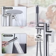 thumbnail image 5 of Wowow Single-Handle Floor Mount Freestanding Tub Faucet with Hand Shower and Waterfall Spout in Brushed Nickel, 5 of 7