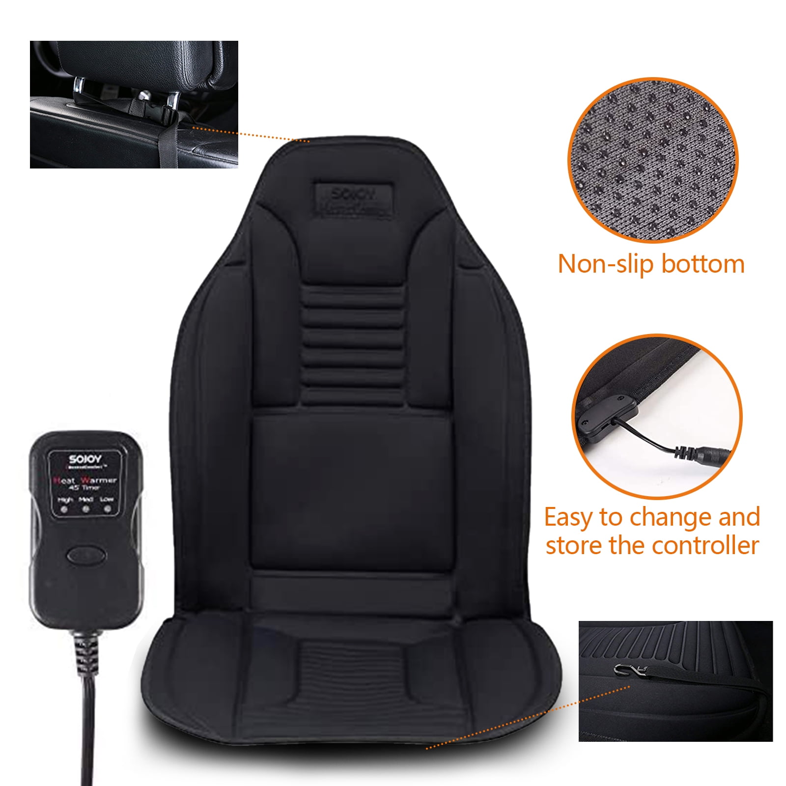 Sojoy Heated Car Seat Cushion Seat Warmer Seat Heater for Cold Winter