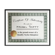 Michael Scott Quality Seyko Timepiece Certificate Of Authenticity The Office TV