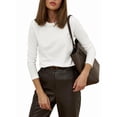 thumbnail image 2 of Cotton Long Sleeve Tee Shirts for Women Slim Fit Tshirts Basic Tops Crewneck Layering Undershirts White M, 2 of 9
