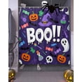 thumbnail image 3 of Halloween Shower Curtain Set ，Waterproof Fabric Shower Curtains Ghost Pumpkin Skull Candy Purple Theme Shower Curtains for Bathroom,Bathroom Decor 54x"78", 3 of 6