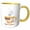 Yellow/White, variant on 3drose, Coffee Words That Create a Coffee Cup in Brown, 11oz Two-tone Yellow Mug