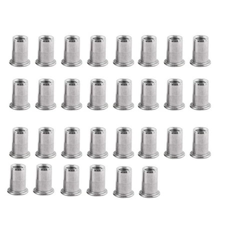 

30 Pcs Flat Head Blind Nuts Stainless Steel Metric Thread Insert Nut Nutsert Screw Blind Nut Set ()