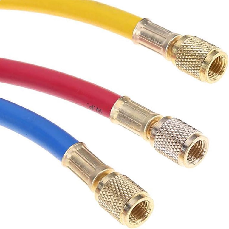 AC Refrigerant Charging Hose 60 Inch - 1/4 SAE Flare, 800 PSI For R134A R410A R22 HVAC