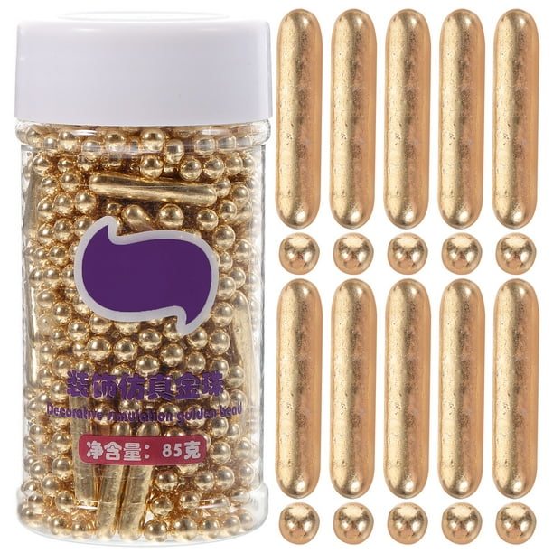 1 botella de chispas de perlas para pastel, perlas de caramelo de simulación, decoraciones para hornear pasteles