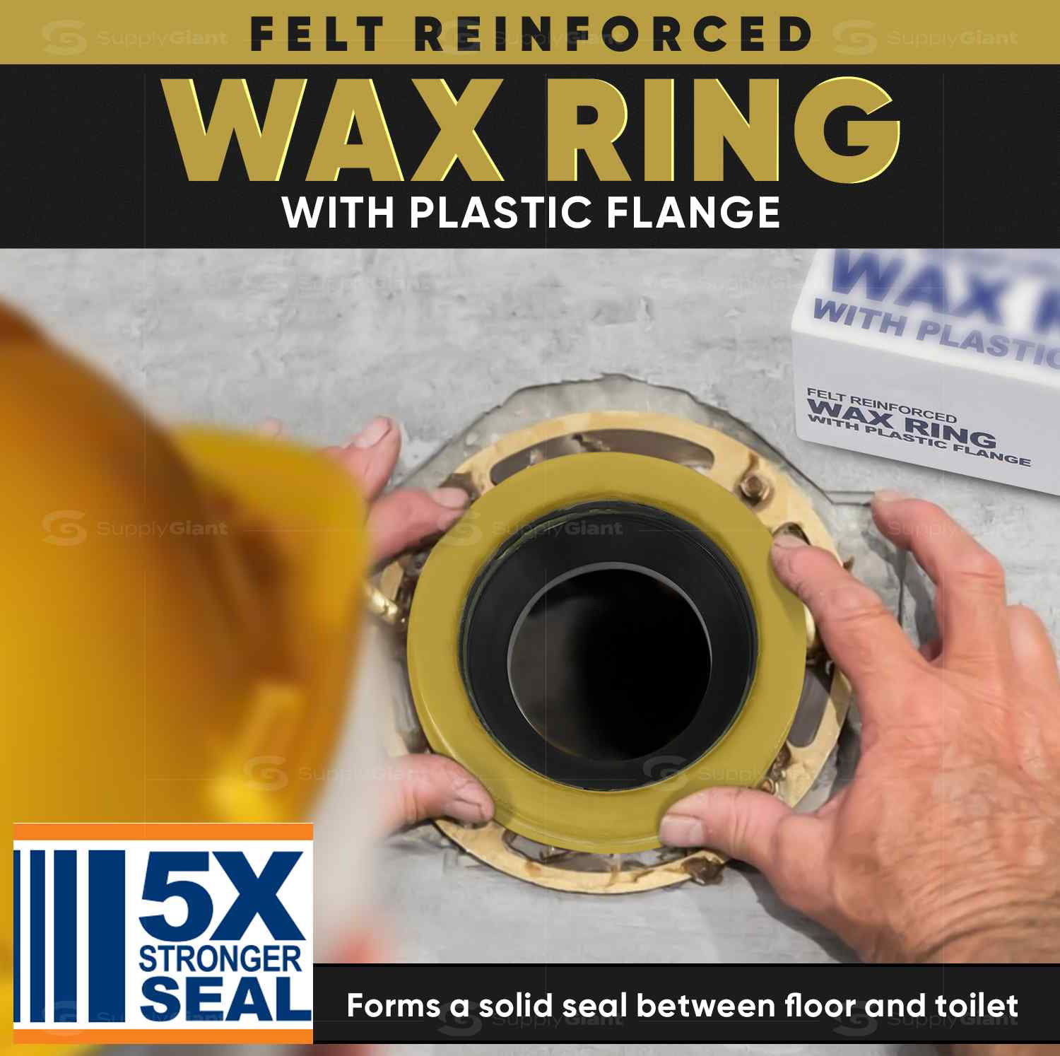 Extra Thick Toilet Wax Ring Gasket with Flange for Toilet Bowl Waste Lines, Universal Fit for 3 or 4 Inch Lines- Gas, Odor, and Watertight Seal