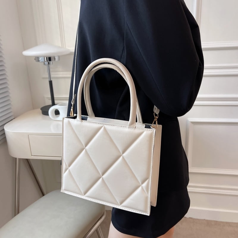 2022 New Spring Women Shoulder Bag Trendy Plaid Pu Leather