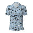 thumbnail image 2 of Daiia Dolphins Pattern Men’s Polo Shirts,Solid Deck Shirt,Classic Fit, Breathable Cotton Polo for Casual and Sport Wear-X-Large, 2 of 7