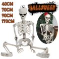 thumbnail image 2 of Estatua de esqueleto de terror de Halloween, articulaciones movibles y posables, escultura decorativa de Calavera, tamaño completo para Patio, jardín, Patio, Casa Encantada, 2 of 4