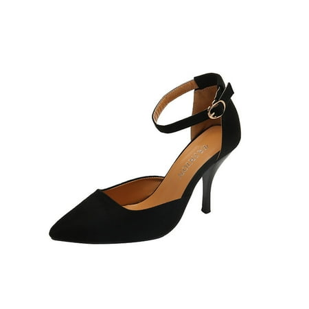 

Sandles Sandals For Women Summer Ladies Shoes Solid Color Pointed Thin Heels Casual Women s Sandals Black