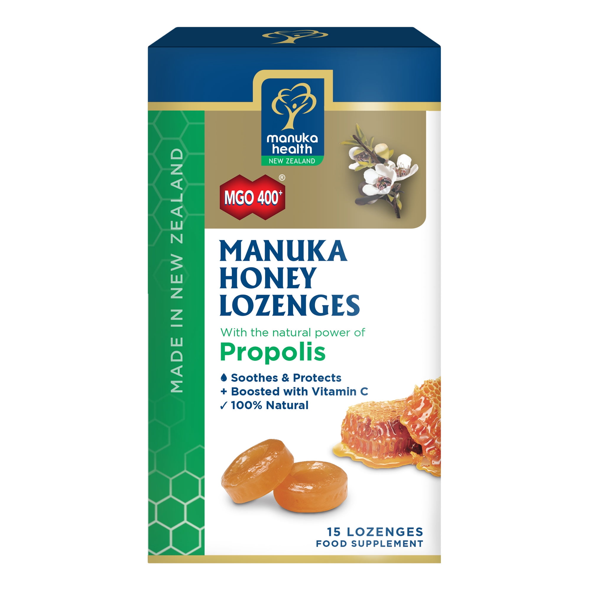 Manuka Health MGO 400+ Manuka Honey & Propolis Lozenges, 2.26oz