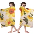 thumbnail image 4 of Pink Sunflower Daisy Pattern Hooded Bath Towel，50"x30" for Ages 3 To 12 Kids, Quick Dry Lightweight Soft Microfiber Hood Beach Towel Cover Up for Kids, 4 of 7