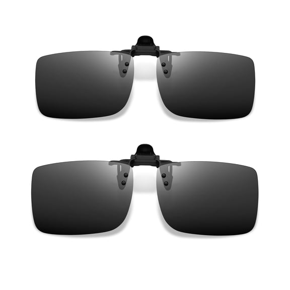 YMWVH Polarized Clip-on Flip Up Sunglasses, UV400 Protection Metal Rimless Lens, Anti-Glare Clip Sunglasses for Prescription Glasses, for Driving Fishing Outdoor