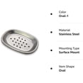 thumbnail image 5 of Jabonera de acero inoxidable de gran fiabilidad y durabilidad, de doble capa, de metal, con bandeja de drenaje, para ducha de baño, fregadero de cocina, ovalada1, 5 of 5