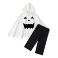 thumbnail image 5 of BOOMNY Halloween Boys Ghost Dress Up Funny Ghost Face Hooded Capes Pants Hallowmas Stage Performance Outfits for Kids, 5 of 7