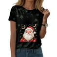 thumbnail image 2 of larppty Christmas Shirts for Women: 2025 Fashion Costumes Short Sleeve Xmas Printed Shirt (Wine, XL), 2 of 5