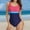 Hot Pink, variant on Generic Womens One Piece Swimsuit Color Block Athletic Modest Bathing Suit Tummy Control High Cut Scoop Swimwear