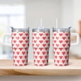 thumbnail image 2 of 20oz Textured Stainless Steel Tumbler with Handle, Geometric Pattern Double Wall Insulated Travel Mug, Leak Proof with Straw, 2 of 5