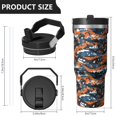 thumbnail image 4 of 30oz Tumbler with Swivel Handle, Vacuum Insulated Stainless Steel Travel Mug with 2-in-1 Straw Lid, Camo Print, 4 of 6