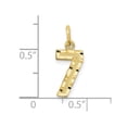 thumbnail image 2 of 10k Yellow Gold Casted Small Sparkle-Cut Sport game Number 7 Charm 20x7mm Wide Pendant Necklace for Women, 2 of 2
