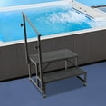 thumbnail image 3 of Échelle de Piscine Noire à 2 Marches avec Main Courante pour Piscines hors Terre, 3 of 18