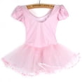 thumbnail image 4 of URMAGIC Toddler Little Girls Short Sleeve Rhinestone Tutu Ballet Dress Dance Leotard Dancewear, 4 of 8