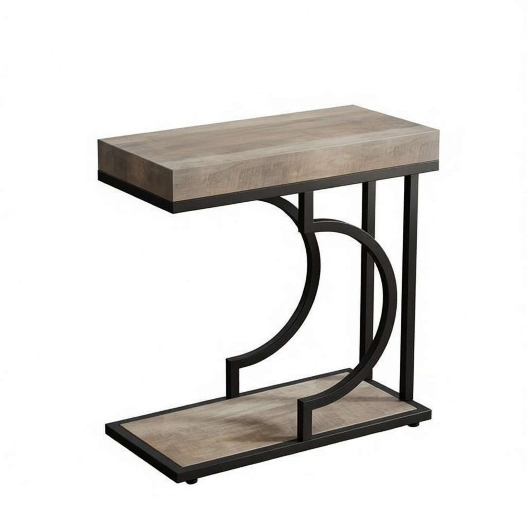 Faux Marble C-Shaped End Table Modern Gold Metal Frame, Compact Waterproof Scratch Resistant Side Table, Lightweight Movable Accent Table for Living Room Small Space Decor