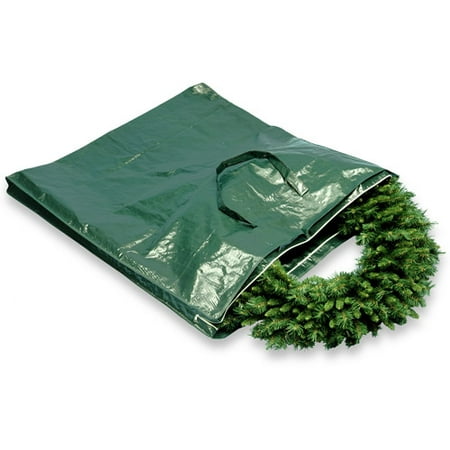 National Tree Heavy-Duty Wreath and Garland Storage Bag with Handles and Zipper, Fits up to 4' Decorated Wreath