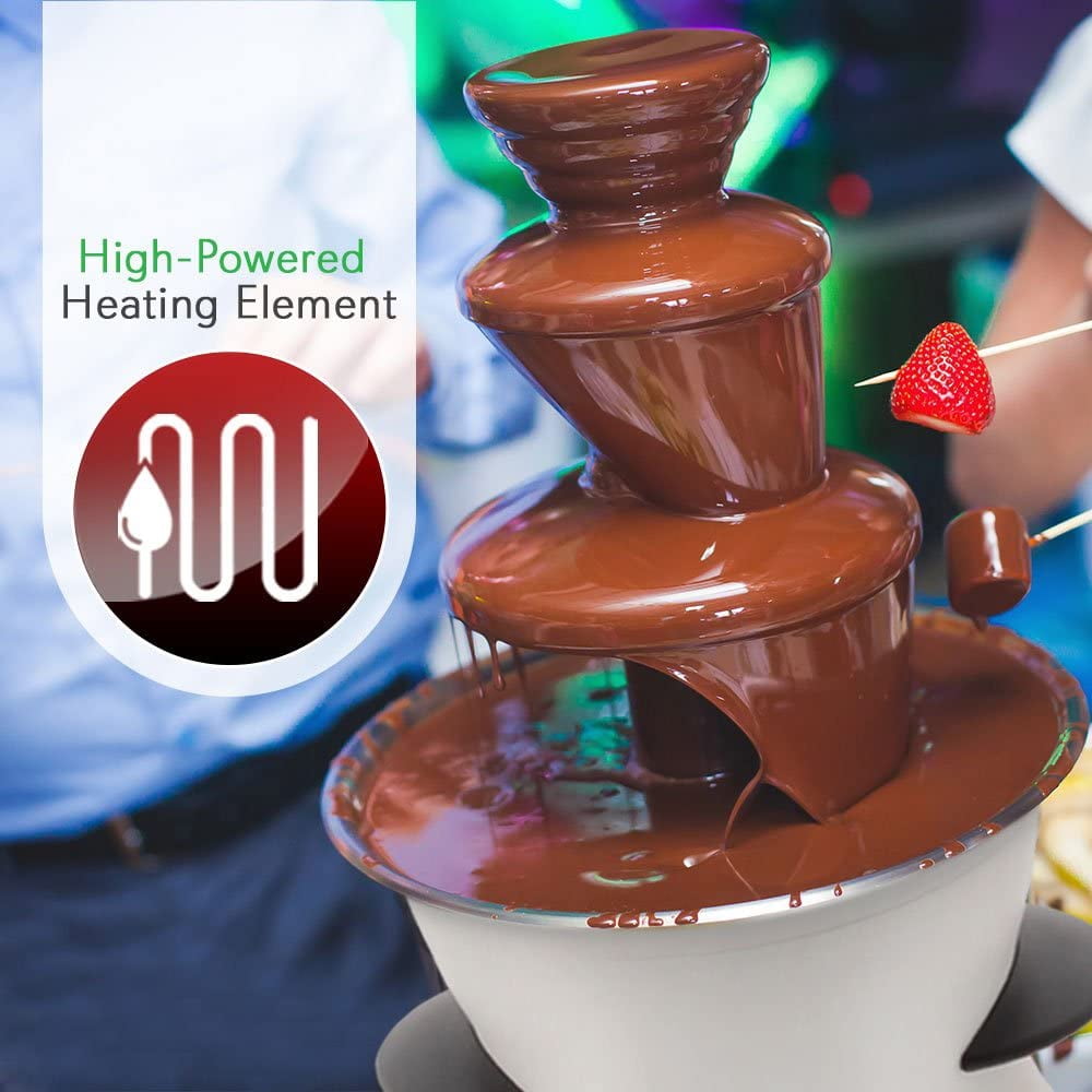 NutriChef 3 Tier Chocolate Fondue Fountain - Electric Stainless Choco : Nutrichef 3 Tier Chocolate Fondue Fountain - Electric