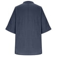 thumbnail image 4 of Womens Tops Comfort Solid Stand Collar Button Down Shirt Spring Summer Shirts for Women Blue Xl, 4 of 9