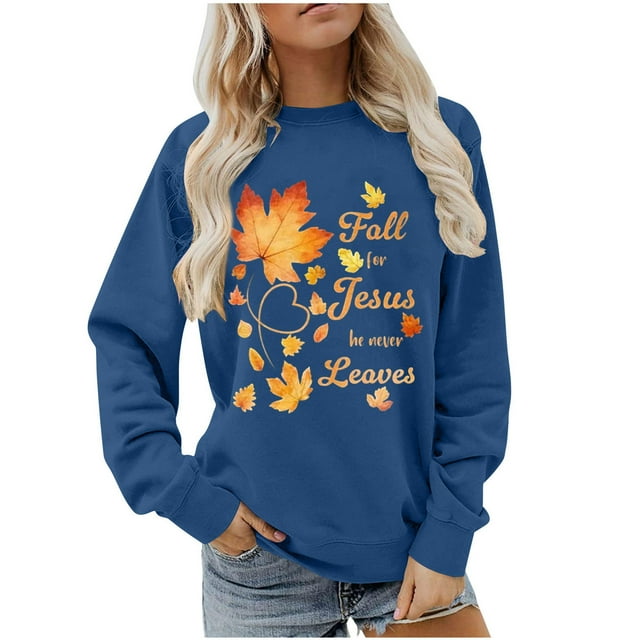 YABCSAZ Vente de Liquidation Vêtements pour Femmes! Chandail en Molleton Décontracté Sportif à Manches Longues à Col Rond Imprimé Feuilles pour Femmes Hommes Filles Garçons, Cadeaux de Noël!