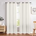 thumbnail image 2 of Curtainking Waffle Weave Textured Curtains 96 inch Farmhouse Light Filtering Drapes for Living Room Bedroom Grommet Window Curtain 2 Panels Off White, 2 of 7