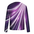 thumbnail image 4 of Stamzod Line Print 3D T-Shirt Men Long Sleeve Cotton T-shirt Clearance Vintage Graphic Tops Hip Hop Casual Tee O Neck Oversized Clothes Purple XL, 4 of 4