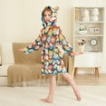 thumbnail image 2 of FORMRS Niños Bathrobe Unisex Hooded Robe Soft Plush Pajamas Sleepwear, Size 10-12T, Yellow Checkered Daisy, 2 of 7