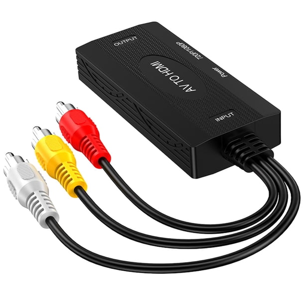 / a RCA Convertidor 1080P AV Adaptador Adaptador PAL NTSC para Reproductores de DVD de TV AV a
