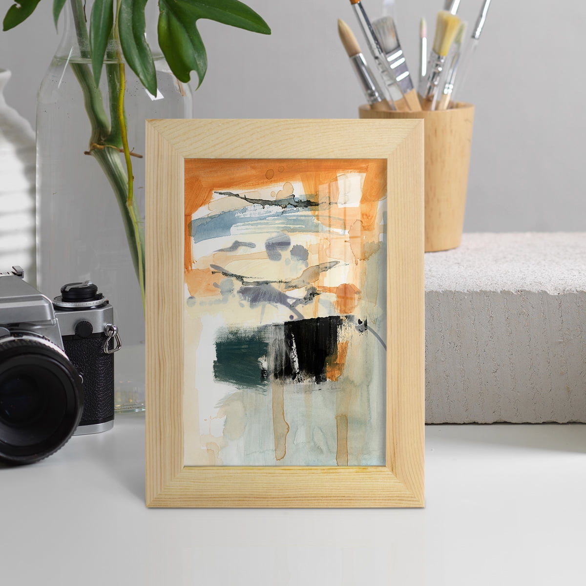 Seria I - Framed Print w/glass - Natural Wood