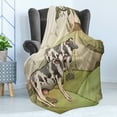 thumbnail image 4 of Farm Animal Soft Flannel Fleece Throw Blanket, Vintage Agriculture Illustration of Dairy Cows at Countryside Livestock, Cozy Plush for Indoor and Outdoor Use, 70" x 90", Multicolor, by Ambesonne, 4 of 5