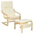 thumbnail image 1 of Costway Relax Lounge Chair & Padded Ottoman Set w/ Magazine Rack Beige, 1 of 10