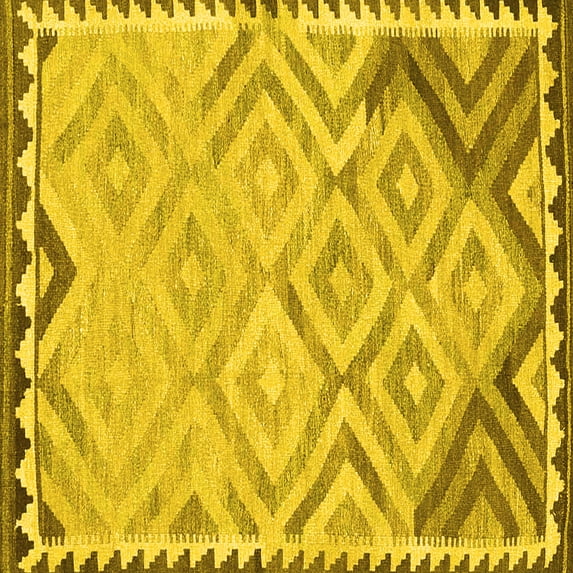 Ahgly Company Indoor Square Southwestern Yellow Country Area Rugs, 8' Square