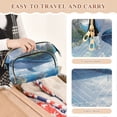 thumbnail image 4 of Wavy Quilted Cosmetic Bag Large-Capacity Travel Toiletry Organizer Includes 9-Piece Portable Travel Bottle Set Sky Magic Blue Whale, 4 of 6