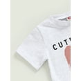 thumbnail image 5 of Wassery 2Pcs Baby Boys Summer Outfits 6 12 18 24 Months Infant Cow Letter Print Short Sleeve T-shirt and Casual Elastic Shorts Set, 5 of 8