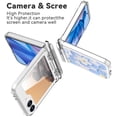 thumbnail image 2 of Dteck for Samsung Galaxy Z Flip 6 Case with Hinge Cover & Built-in Stand & Tempered Glass Screen Protector,Military Grade Drop Protection,Heavy Duty Matte Hard Case for Samsung Z Flip6,Blue Flower, 2 of 7