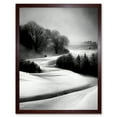 thumbnail image 1 of Monochrome Winter Landscape Scene Art Print Framed Poster Wall Decor 12x16 inch, 1 of 5