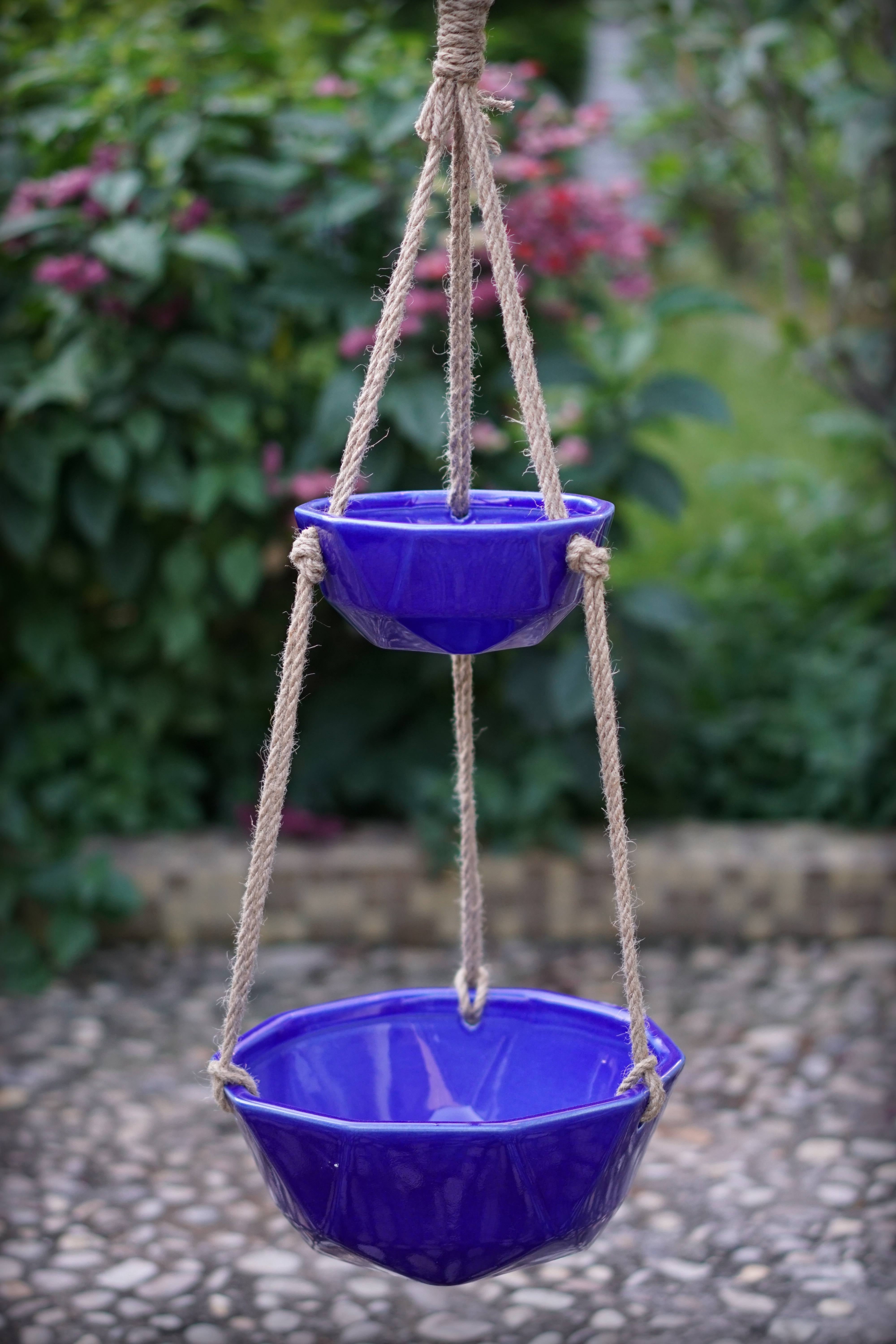 Better Homes and Gardens Parquet Outdoor Double Hanging Planter by HK YIBO CERAMICS LIMITED